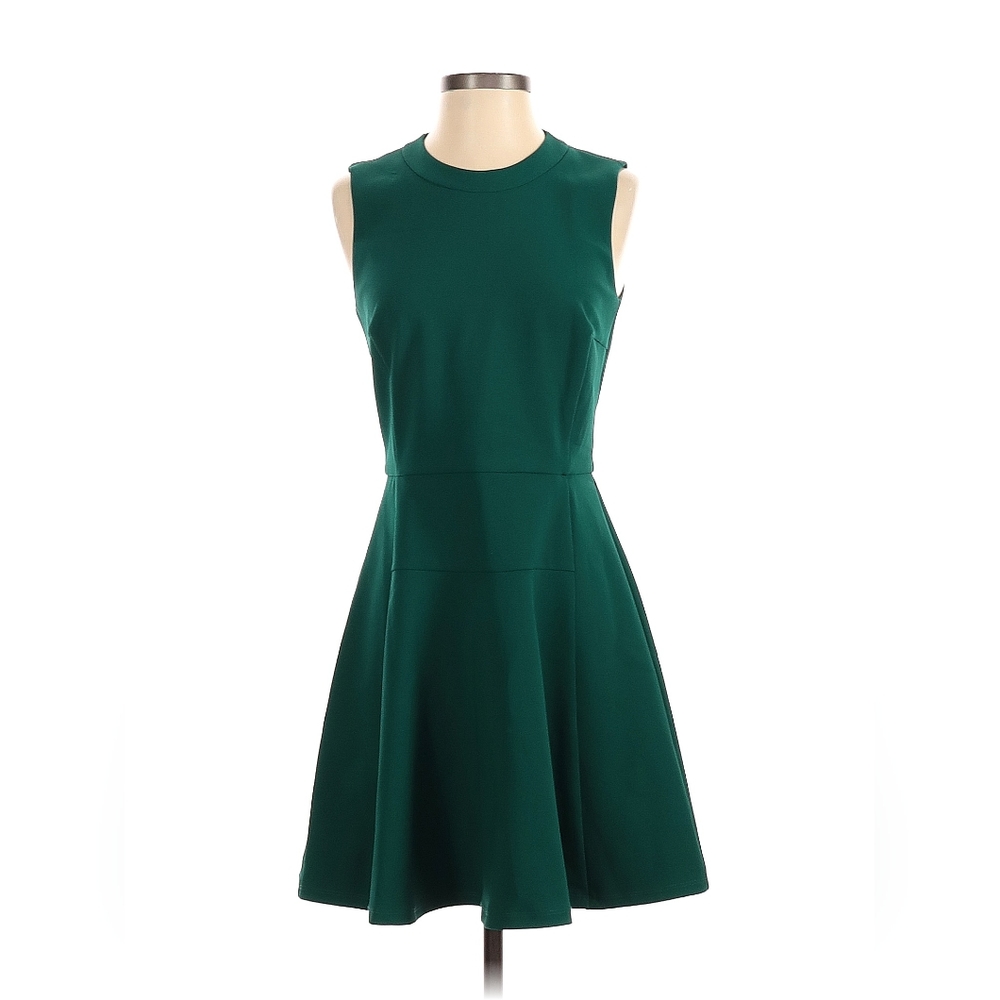 Madewell emerald green holiday skaters dress